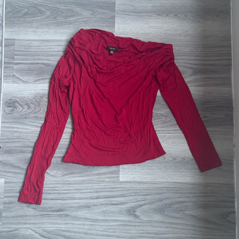 REVOLVE AFRM Poppy Red Off-Shoulder Blouse